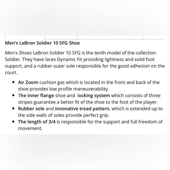 👟NIKE LeBron James Zoom Soldier 10 Sneakers - Picture 15 of 15